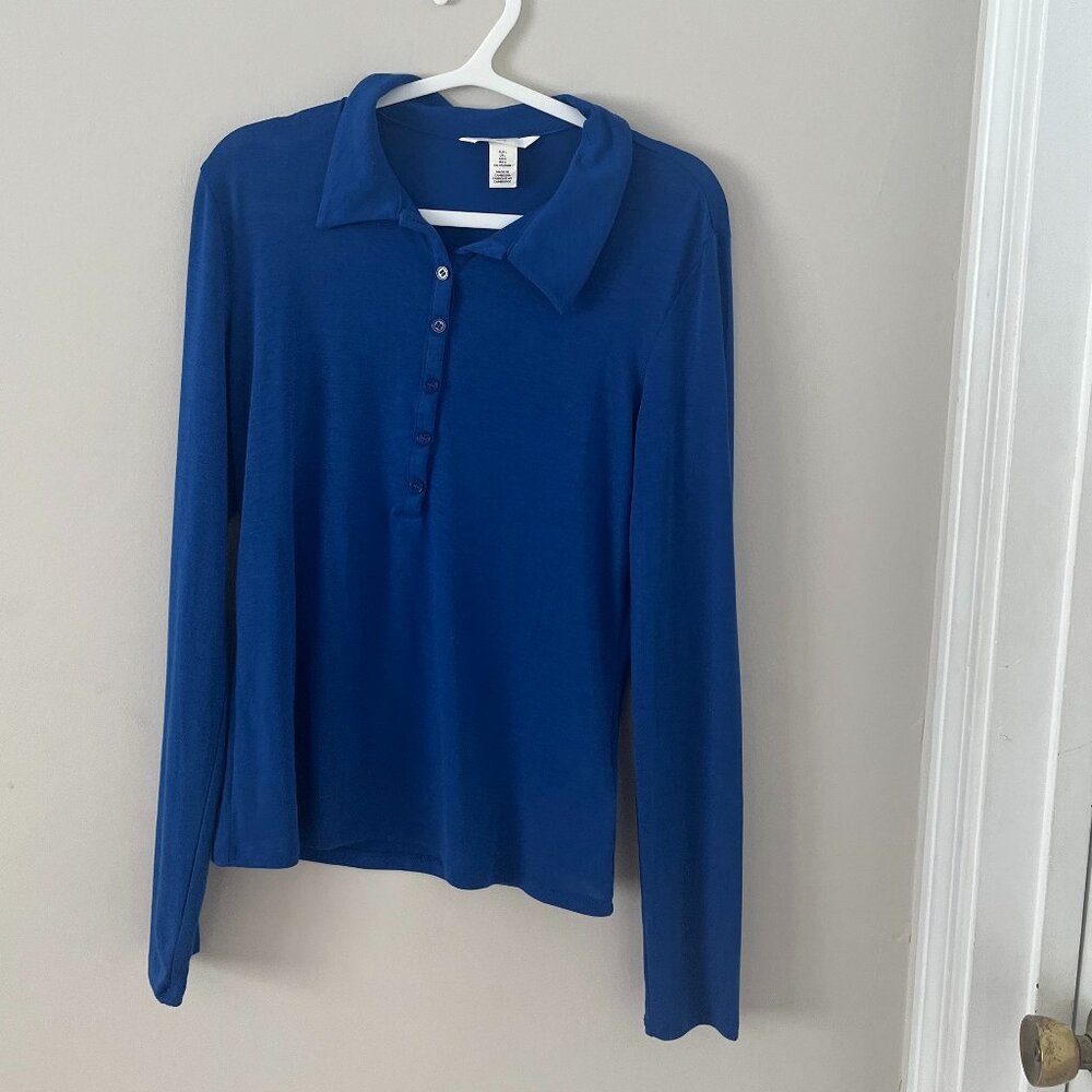 Royal Blue Semi Sheer Top H&M Size large